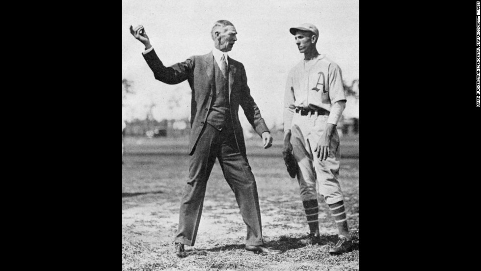 Connie Mack managed the Philadelphia Athletics, now based in Oakland, California, from 1901 until his retirement at age 88 in 1950.