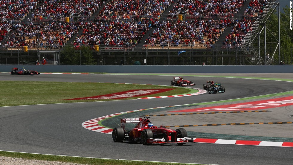 The 31-year-old finished more than nine seconds ahead of second -placed Kimi Raikkonen at the Circuit de Catalunya in Montmelo, near Barcelona.