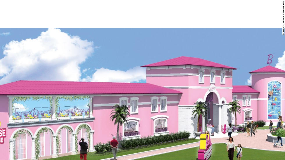 pink barbie mansion