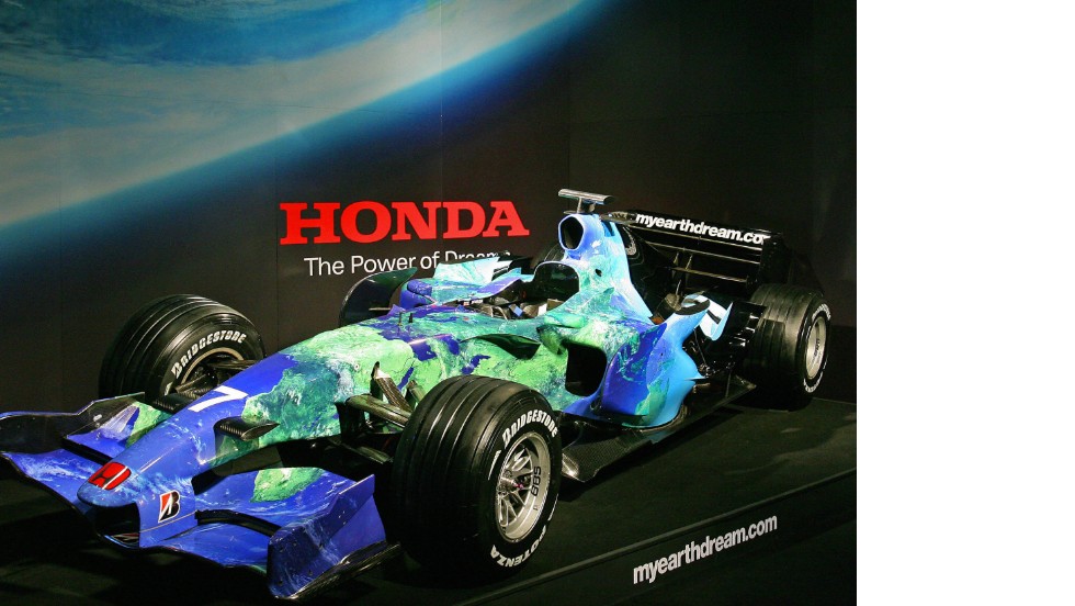 Honda underlined its interest in greener issues with its &quot;Earth Car.&quot; The livery was made up of pledges from its F1 fans to make environmental changes to their lifestyle. The car, which ran in 2007, was also unusual as it did not feature advertising on race days.