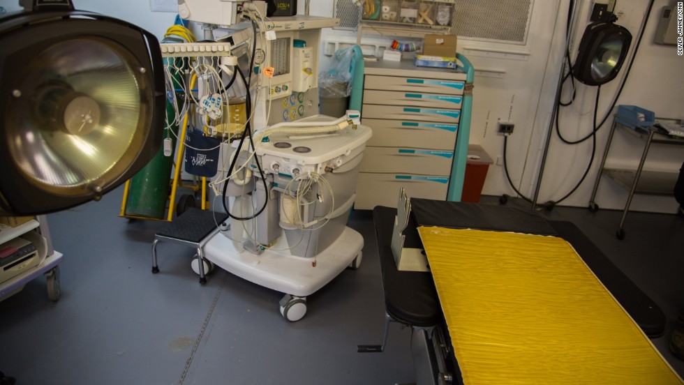 Medical equipment inside the Detainee Medical Center.