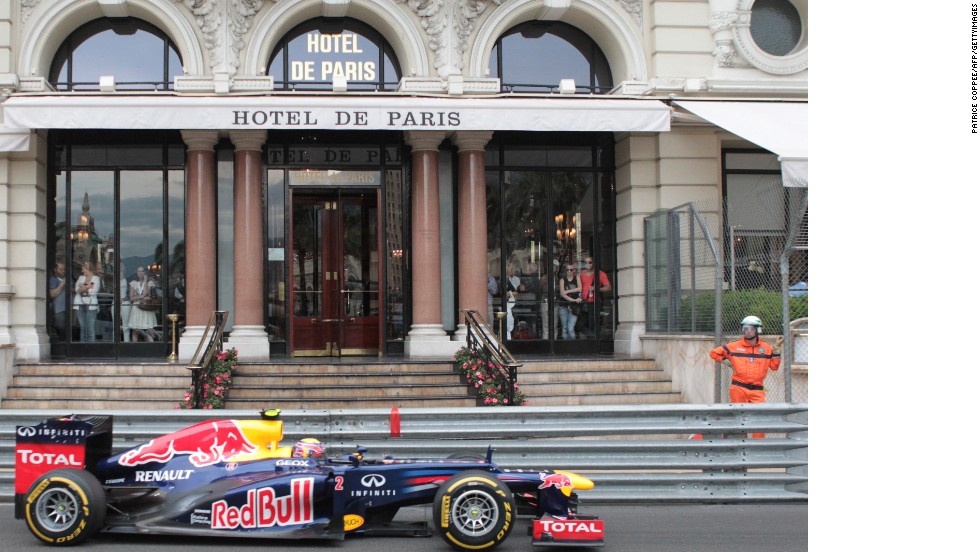The racing drivers -- like Red Bull&#39;s 2012 winner Mark Webber shown here -- speed within inches of  Monte Carlo&#39;s famous landmarks.