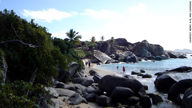 The Baths beach in the British Virgin Islands. 