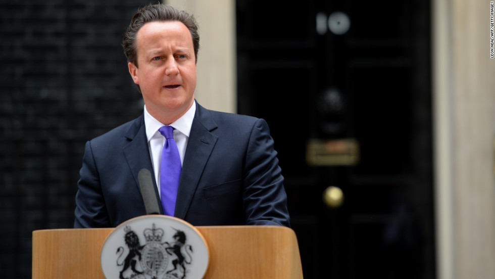 Britain&#39;s prime Minister David Cameron addresses media representatives at 10 Downing Street in London on May 23, a day after a soldier who was hacked to death in a London street by two suspected Islamist extremists. 