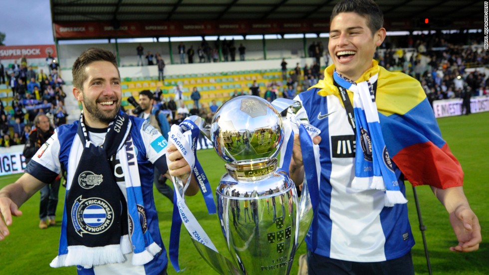 Monaco&#39;s spending spree began with the recent signing of Joao Moutinho (left) and James Rodriguez from Porto for $90 million. Pictured holding the Portuguese league title after Porto&#39;s 2013 triumph, former Monaco chief executive Tor-Kristian Karlsen describes the duo as &quot;two of the best midfielders in European football.&quot;