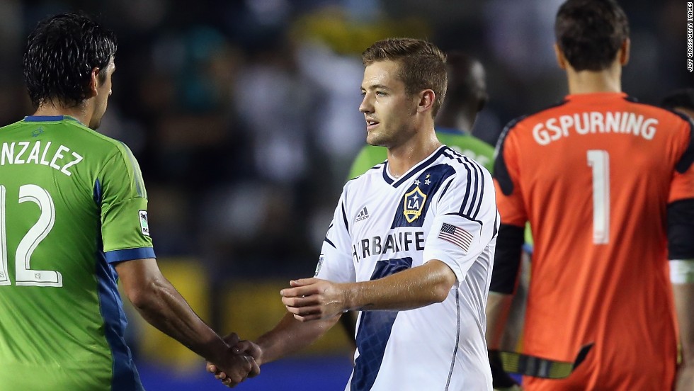 Robbie Rogers became the first openly gay male athlete to play in a professional American sporting match when he took the field for Major League Soccer&#39;s Los Angeles Galaxy during a match against the Seattle Sounders on May 26.