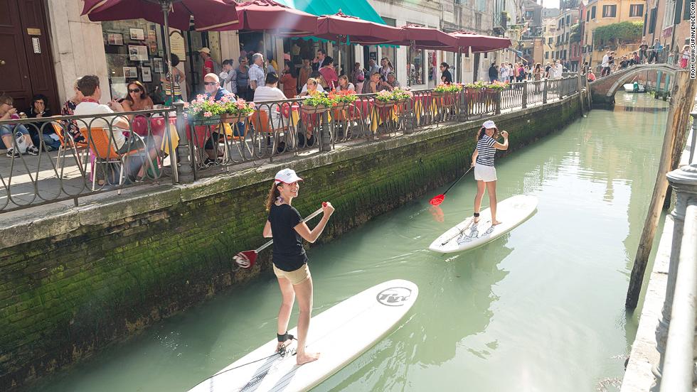 Schwitzky isn&#39;t the only person to use waterways inventively to get around the city. Paddleboarding has been widely named as the fastest growing watersport in the world and in Venice, Italy, tourists are using the floating boards to explore the city&#39;s canals. 