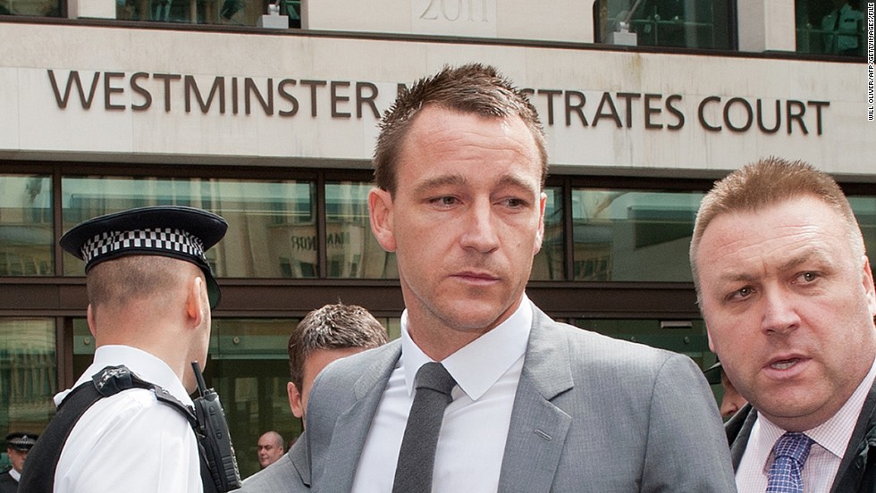 Former England captain John Terry was found not guilty in a criminal court of racially abusing rival footballer Anton Ferdinand but was banned for four-matches by the Football Association. He accepted the charge, a £220,000 fine and apologized, saying: &quot;I accept that the language I used, regardless of the context, is not acceptable on the football field or indeed in any walk of life.&quot;