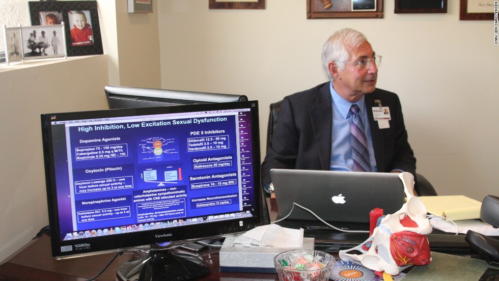 Goldstein in his office at San Diego Sexual Medicine. He uses the screen to emphasize what he is telling patients.