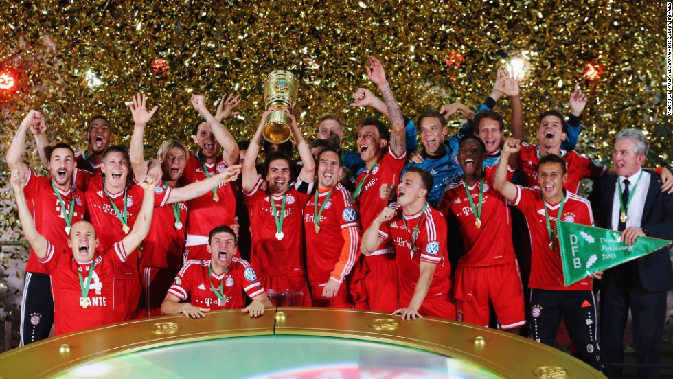 Bayern&#39;s 3-2 victory over Stuttgart in the final made the Bavarian side the first from Germany to win a treble in one season, having romped to victory in the Bundesliga before winning the Champions League. 