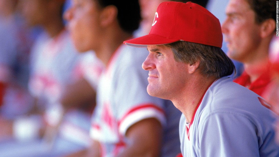 Cincinnati Reds switch-hitter Pete Rose was caught gambling on baseball games during the 1987 season. Fingerprints from betting slips and a handwriting expert&#39;s testimony ultimately led to Rose being banned from baseball.