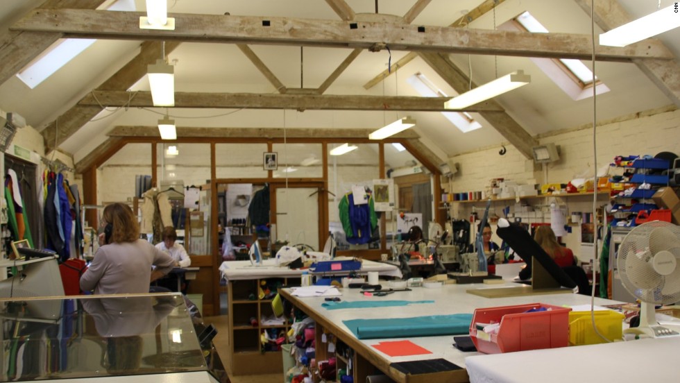 While jackets were originally made from silk, today they are more likely to be made from a lycra and polyester mix, in specialized factories such as Allertons (pictured) in Britain. 