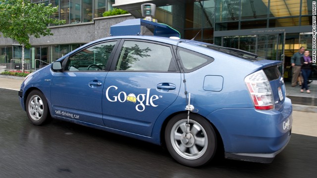 The Google self-driving car maneuvers through the streets of Washington