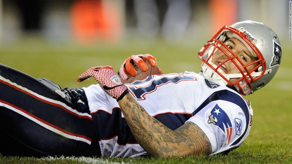 Hernandez looks up after being tackled during a game in Philadelphia on November 27, 2011.