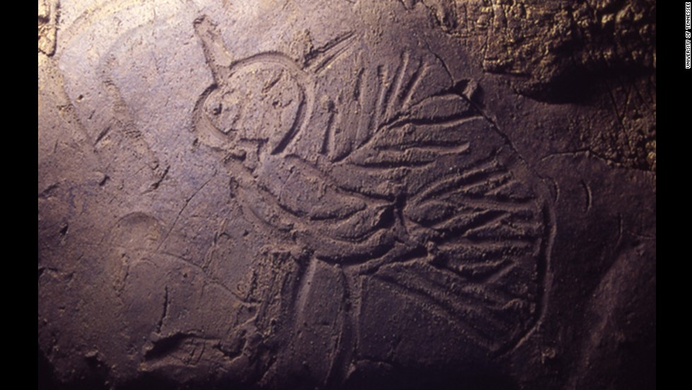 An image of a horned owl was impressed into the wet clay of Mud Glyph Cave, Tennessee, around 1300 AD. 
