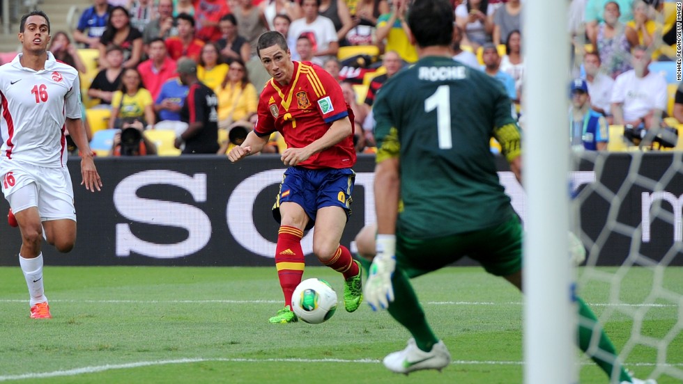 Fernando Torres grabbed four goals in Spain&#39;s victory, but the biggest cheer of the night came when he missed a second half penalty.