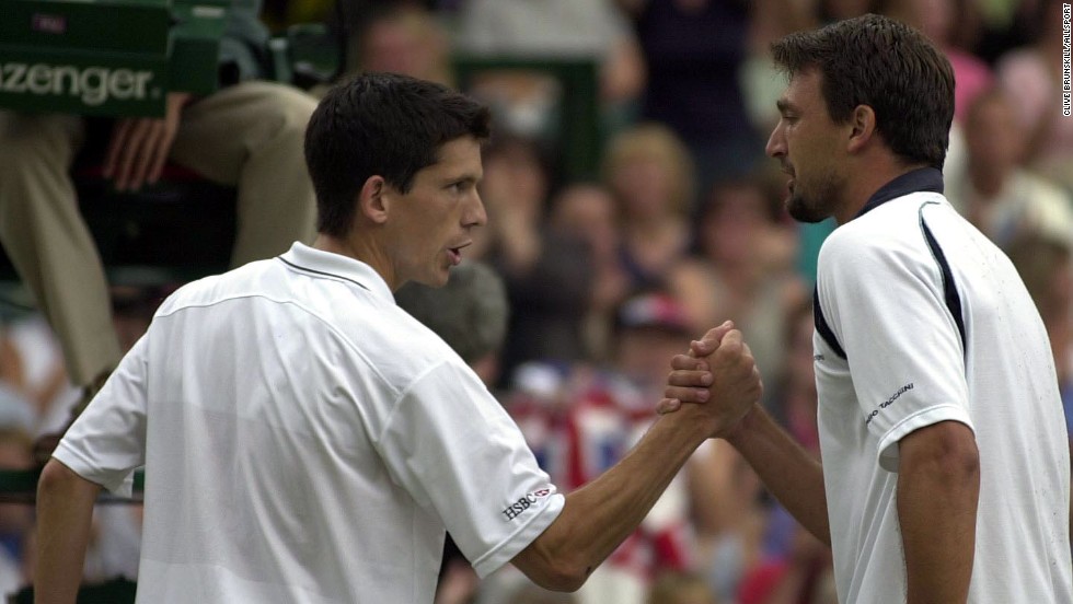 As popular as Ivanisevic was, not many on Centre Court were rooting for him in the semifinals against Britain&#39;s Tim Henman. A rain delay helped Ivanisevic rally to win in five sets, with Henman never appearing in a Wimbledon final. 