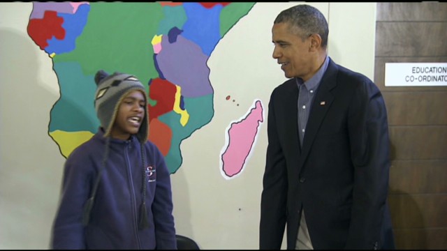 South African student raps for Obama
