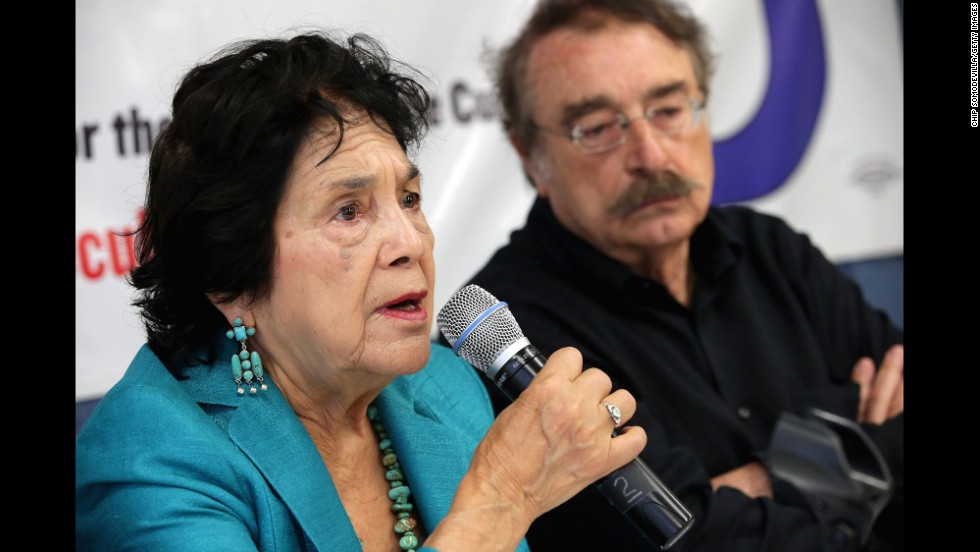 Huerta and former editor of Le Monde Diplomatique Ignacio Ramonet speak during a news conference about the Cuban Five at the National Press Club on May 30, 2013, in Washington. The news conference was the kickoff event for &quot;5 Days for the Cuban Five in Washington, D.C.&quot; organized by the International Committee for the Freedom of the Cuban 5 and the Institute for Policy Studies. 