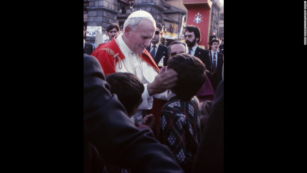 Pope John Paul II in Segovia, Spain, in November 1982.