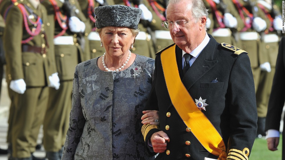 Queen Paola and King Albert II in Luxembourg after the wedding  of that nation&#39;s Prince Guillaume of and Princess Stephanie on October 20, 2012. 