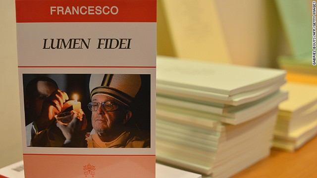 An edition of Pope Francis&#39; first encyclical, titled &quot;Lumen Fidei.&quot;