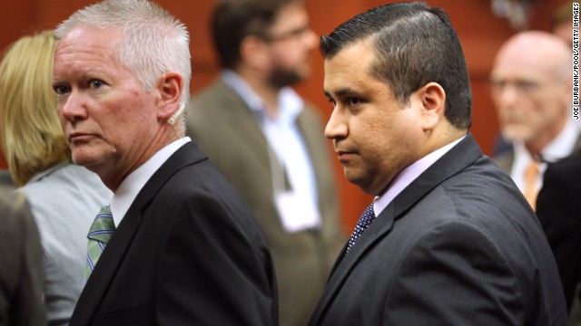 SANFORD, FL - JULY 13:  George Zimmerman (R) is escorted from the courtroom a free man after being found not guilty, on the 25th day of his trial at the Seminole County Criminal Justice Center July 13, 2013 in Sanford, Florida. Zimmerman was charged with second-degree murder in the 2012 shooting death of Trayvon Martin.  (Photo by Joe Burbank-Pool/Getty Images)