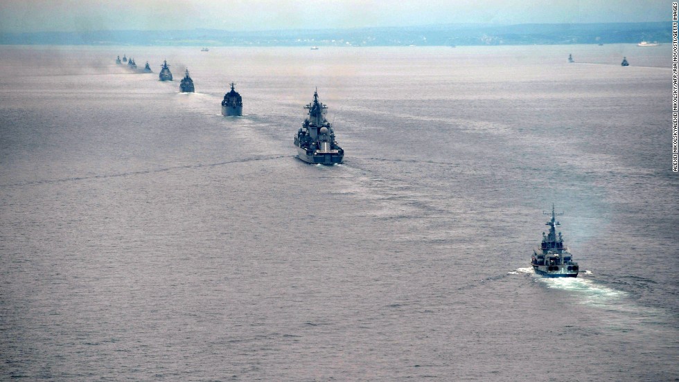 Russian ships take part in the exercises on July 16.