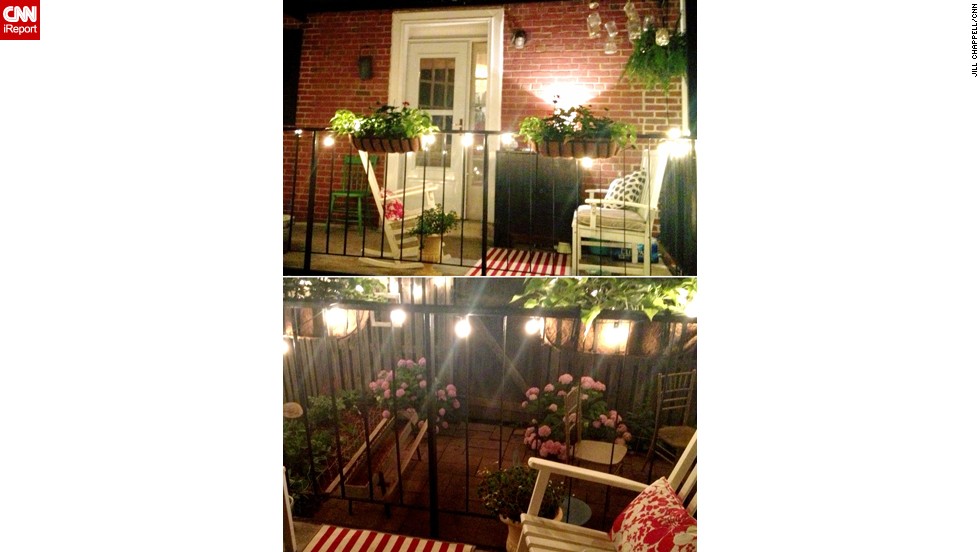 &lt;a href=&quot;http://ireport.cnn.com/docs/DOC-1003447&quot;&gt;Jill Chappell&lt;/a&gt; made the most of her tiny backyard and deck with white string lights, rugs and lots of plants.