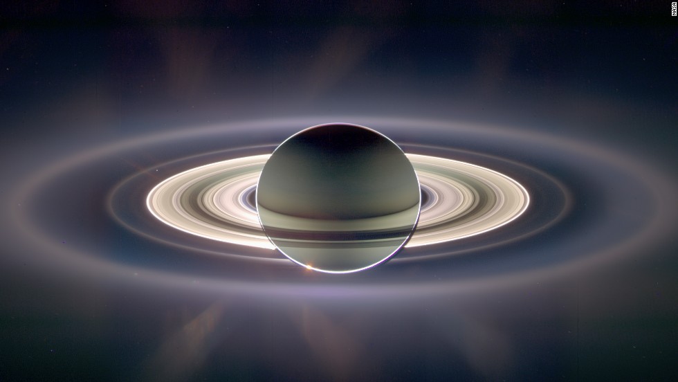 NASA&#39;s Cassini spacecraft has taken pictures of Saturn and Earth before. In this 2006 image, Earth is a tiny dot on the left, just to the inside of the second outer ring.