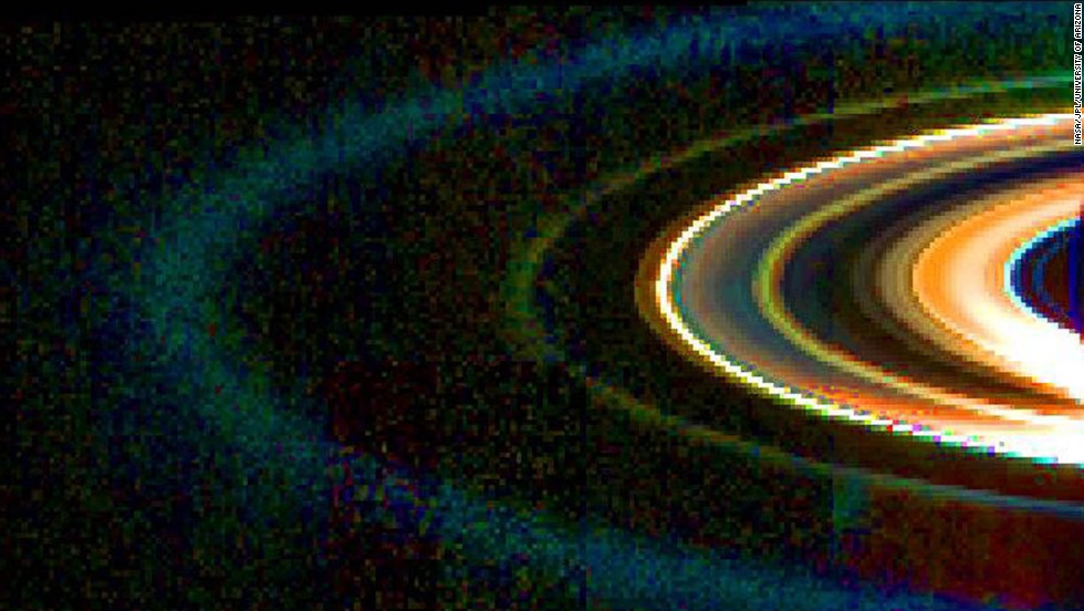 This mosaic of Saturn&#39;s rings was taken by Cassini in September 2006, while the spacecraft was in the shadow of the planet looking back toward the rings from a distance of 1.34 million miles (2.16 million kilometers). 