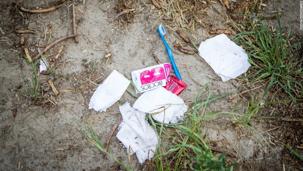 Items left by illegal immigrants, near the border town of Mission, Texas.