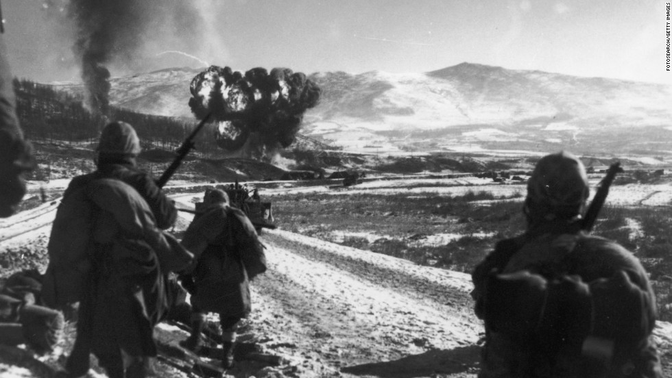 U.S. Marines attack Hagaru-ri, North Korea, in December 1950.