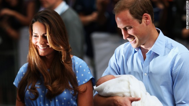 William, Kate and baby leave hospital