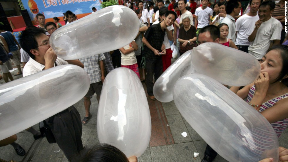 While the Qixi Festival in China is supposedly 2600 years old, it is only recently that it has been deemed China&#39;s equivalent to Valentine&#39;s Day.  The holiday is commemorated with several ancient rituals but some newer, edgier traditions have started to make the rounds, such as this condom-blowing match. 