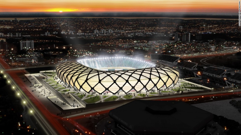 Arena da Amazonia - an artist&#39;s impression of what the stadium in Manaus will look like once complete.