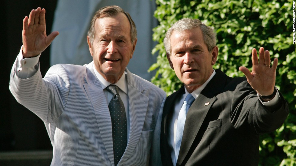 George Herbert Walker Bush and George W. Bush: America&#39;s 41st and 43rd presidents. Bush Sr. is the oldest surviving former president. George W. Bush is the second son of a former president to hold the office.