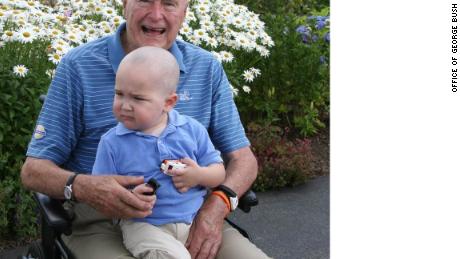 In 2013, former President Bush shaved his head in support of a Secret Service Agent's son who was fighting cancer.