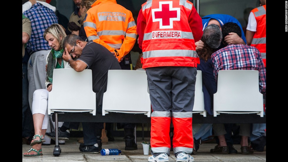 Other relatives of passengers wait for information in Santiago de Compostela on July 25.