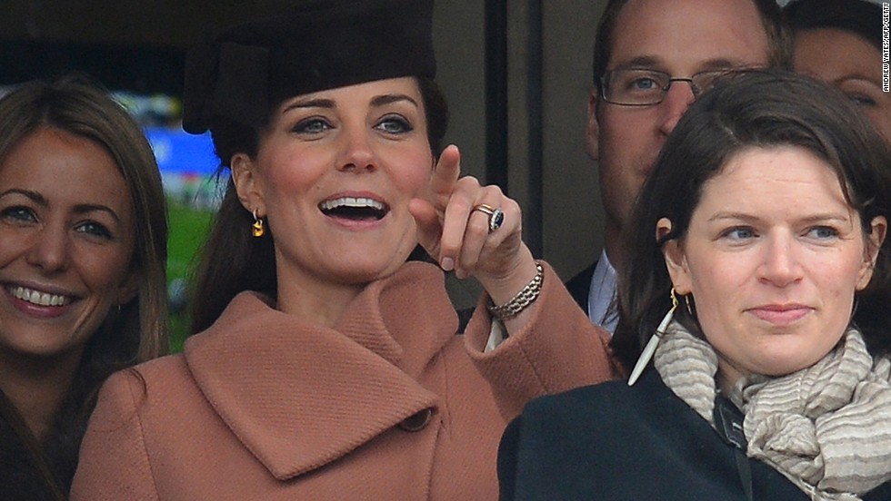 The Queen&#39;s latest daughter-in-law -- Catherine, Duchess of Cambridge -- has also joined in the family passion. She is seen here at the Cheltenham Festival steeplechase meeting in March 2013.