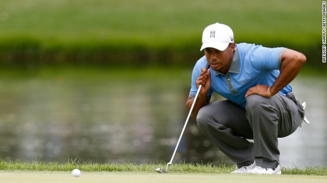 Tiger Woods lined up his shots with aplomb at the Bridgestone Invitational on Friday, shooting a sizzling 61. 