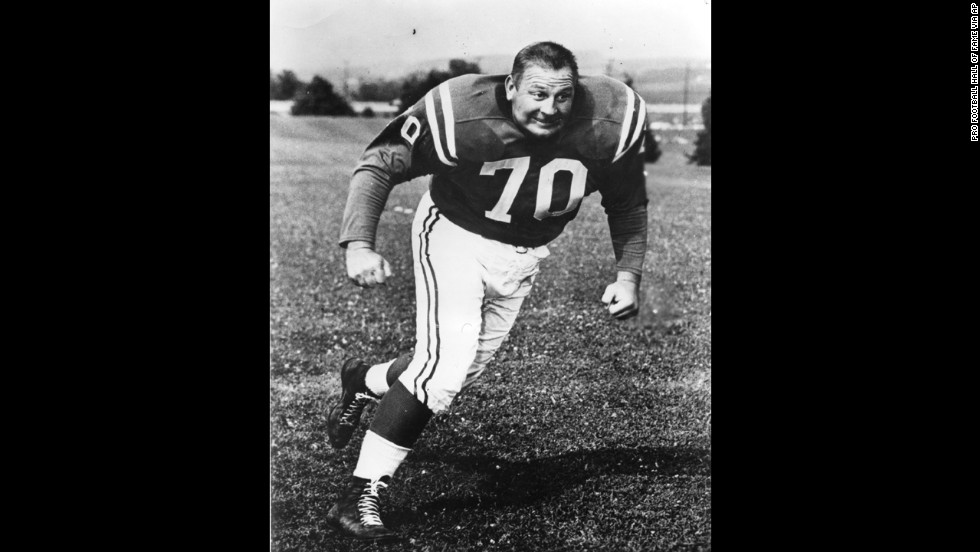 Baltimore Colts defensive tackle &lt;a href=&quot;http://www.cnn.com/2013/08/05/us/art-donovan-death/index.html?hpt=hp_t2&quot;&gt;Art Donovan&lt;/a&gt;, a charismatic player who was elected to the Pro Football Hall of Fame in 1968, died Sunday, August 4. He was 88.