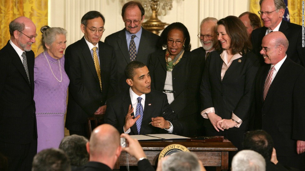 In March 2009, President Barack Obama signed an executive order that removed restrictions on embryonic stem cell research. His action overturned an order approved by President George W. Bush in August 2001 that barred the National Institutes of Health from funding research on embryonic stem cells beyond using 60 cell lines that existed at that time.