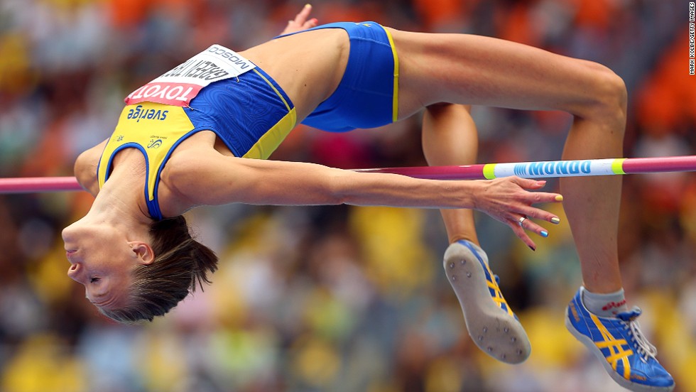 Isinbayeva criticized Swedish athletes Emma Green Tregaro (pictured) and Mao Hjelmer for sporting rainbow-colored fingernails in support of the gay rights movement during their events in the Russian capital.