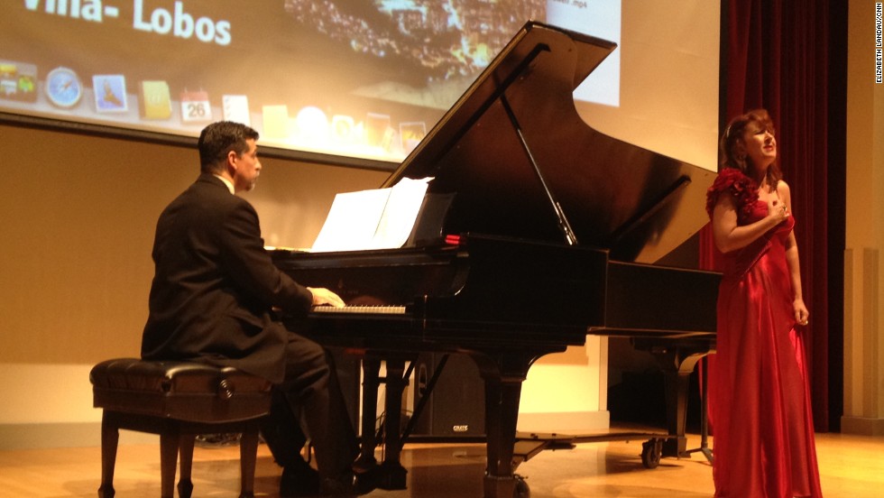 Carlos H. Costa and Joana Christina Brito de Azevedo perform at the Interdisciplinary Society for Quantitative Research in Music and Medicine meeting in Athens, Georgia. Researchers looking at the effects of music on the body and mind presented at the conference. 
