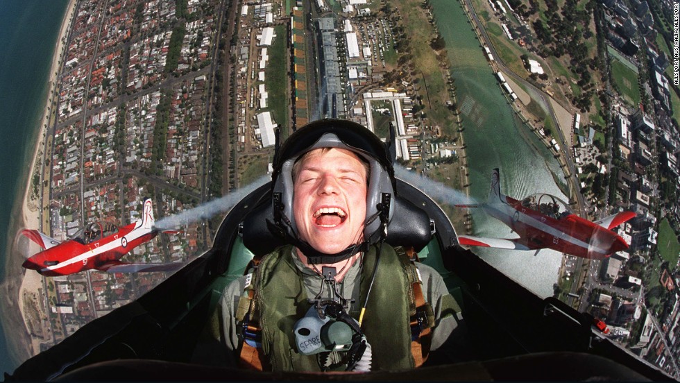 Raikkonen&#39;s high-flying F1 career began in 2001 with Sauber. Here the team treats him to a ride with the Royal Australian Air Force before his debut in the  Australian Grand Prix.