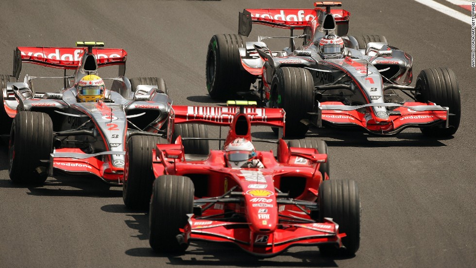 After joining Ferrari, Raikkonen won a dramatic Brazilian Grand Prix to seize the 2007 title by a single point from his McLaren rivals Lewis Hamilton and Alonso.