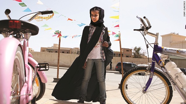 A still from the film &quot;Wadjda&quot;, about an 11-year-old girl who dreams of owning a green bicycle.