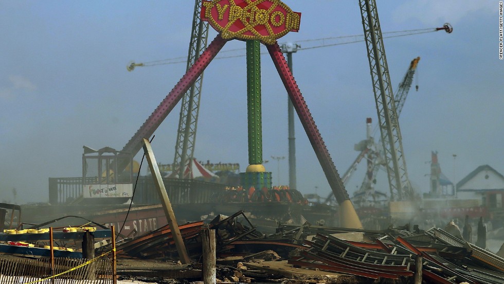 Flames consume New Jersey boardwalk that survived Superstorm Sandy