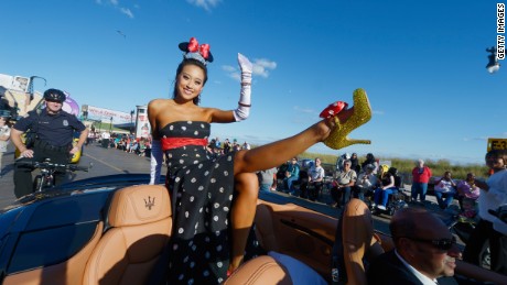 Crystal Lee appears in the 2014 Miss America Competition Parade in September 2013.